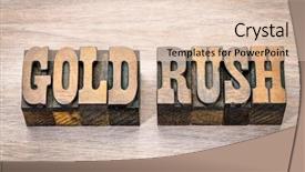  Presentation with gold rush finding panning - Theme with gold rush - phrase in vintage background and a lemonade colored foreground