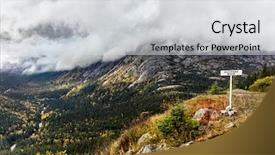  Presentation with white blue vapor trail - Audience pleasing PPT layouts consisting of gold rush - white pass yukon route train backdrop and a light gray colored foreground