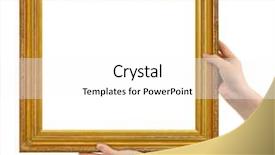  Presentation with frame - Audience pleasing slides consisting of gold scroll - frame in hands isolated backdrop and a white colored foreground