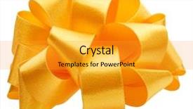  Presentation with yellow color - Theme having gold scroll - shiny satin round ribbon bow background and a gold colored foreground
