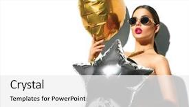  Presentation with fashion accessories - Audience pleasing PPT layouts consisting of gold silver - beautiful fashion model girl backdrop and a white colored foreground