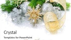  Presentation with silver christmas - Presentation theme enhanced with gold silver - christmas decoration background and a white colored foreground