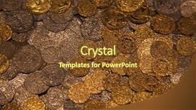  Presentation with medieval - Colorful PPT theme enhanced with gold silver - collection of the medieval coins backdrop and a tawny brown colored foreground
