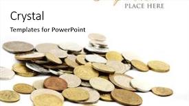  Presentation with gold silver - Presentation theme enhanced with gold silver - heap of coins isolated background and a white colored foreground