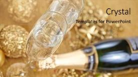  Presentation with new year - PPT layouts consisting of gold silver - new year concept background and a coral colored foreground