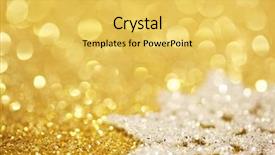  Presentation with gold glitter - Slide deck enhanced with gold silver - snowflake on glitter background and a yellow colored foreground