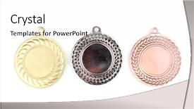  Presentation with white gold - Presentation with gold silver - three medals isolated on white background and a white colored foreground