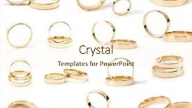  Presentation with wedding rings - Presentation design enhanced with gold silver - wedding rings background and a cream colored foreground