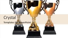  Presentation with gold silver - Beautiful presentation theme featuring 3rd - gold silver and bronze trophies backdrop and a yellow colored foreground