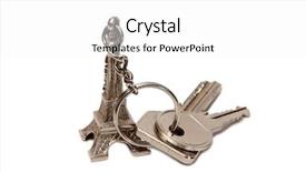  Presentation with keys - Slide set consisting of keychain and apartment keys background and a white colored foreground
