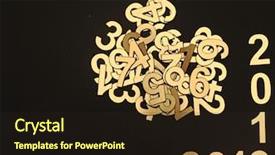  Presentation with numbers 3d - PPT theme enhanced with gold silver font - digit 2013 and pile random background and a wine colored foreground