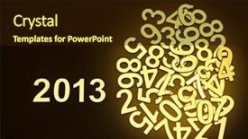 Presentation with numbers 3d - Presentation having gold silver font - digit 2013 and pile random background and a wine colored foreground