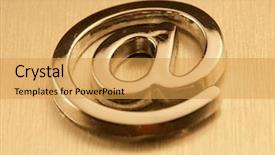  Presentation with chrome aluminium texture metal - Beautiful presentation theme featuring gold silver font - e-mail - chrome metal alphabet backdrop and a  colored foreground