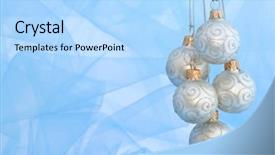  Presentation with christmas borders ornament border - Theme enhanced with gold silver globe - christmas ornaments ball with copy background and a  colored foreground