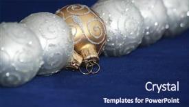  Presentation with focus - PPT layouts with gold silver globe - christmas ornaments balls selective focus background and a  colored foreground