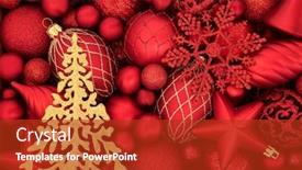  Presentation with festive season - Amazing slide set having gold-sparkling-christmas-tree-red backdrop and a crimson colored foreground