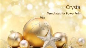  Presentation with gold star - Cool new slides with gold sphere - christmas balls and star backdrop and a cream colored foreground