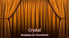  Presentation with light shade nluie - Audience pleasing presentation consisting of gold stage curtain with light backdrop and a wine colored foreground