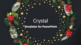  Presentation with star gold - PPT layouts enhanced with gold-star-christmas-wreath background and a dark gray colored foreground