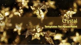  Presentation with gold stars - Audience pleasing PPT theme consisting of gold-stars-flying-up backdrop and a tawny brown colored foreground