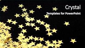  Presentation with gold star - Audience pleasing presentation theme consisting of gold stars on black background backdrop and a black colored foreground