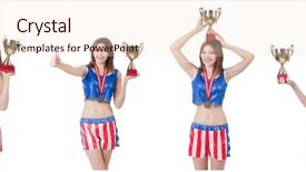  Presentation with boxer - Beautiful PPT layouts featuring gold stars sports - young female boxer with cup backdrop and a lemonade colored foreground