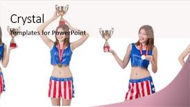  Presentation with fight two boxer boxing - Colorful presentation design enhanced with gold stars sports - young female boxer with cup backdrop and a lemonade colored foreground