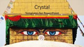  Presentation with gold - Colorful slides enhanced with gold-statue and a yellow colored foreground