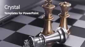  Presentation with chess pieces - Theme with gold strategy - stock image close up background and a dark gray colored foreground