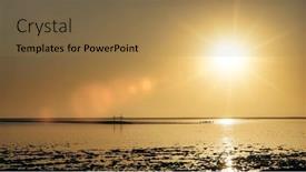  Presentation with wetlands - PPT theme featuring gold-sunset-over-namibian-wetlands background and a coral colored foreground