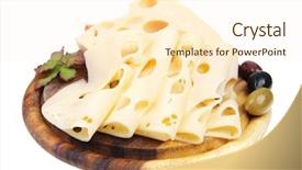  Presentation with wooden floor and gold frame - Audience pleasing slide deck consisting of gold swiss cheese sliced backdrop and a cream colored foreground