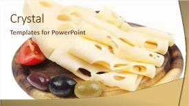  Presentation with wooden floor and gold frame - Audience pleasing theme consisting of gold swiss cheese sliced backdrop and a  colored foreground