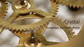  Presentation with gears gold - Slides featuring gold team - clock gears background and a coral colored foreground