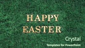  Presentation with simple green - Beautiful slide deck featuring gold text laying in green backdrop and a ocean colored foreground