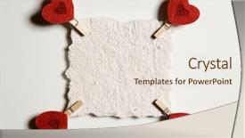  Presentation with smart watch red heart - Presentation theme having gold ticket - red heart pegs holding background and a  colored foreground