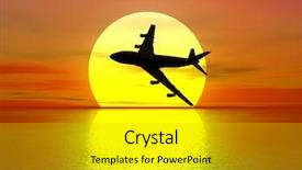  Presentation with on an air force plane - Slide deck featuring gold ticket - sundown and plane silhouette see background and a gold colored foreground