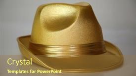  Presentation with movies - Beautiful slide set featuring gold top hat fedora hat golden hat for props in movies photos or fashion backdrop and a tawny brown colored foreground