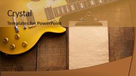  Presentation with old wood - Colorful presentation theme enhanced with gold top single cutaway guitar backdrop and a gold colored foreground