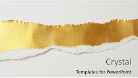  Presentation with torn paper - Presentation theme with gold-torn-pieces-of-texture background and a light gray colored foreground
