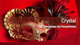  Presentation with venetian mask mardi gras - Cool new presentation with gold venetian mardi gras mask backdrop and a tawny brown colored foreground