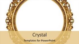  Presentation with clipping - PPT theme with gold vintage frame isolated background and a yellow colored foreground