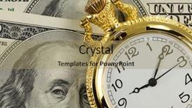  Presentation with bond - Cool new PPT layouts with gold watch on dollar money backdrop and a coral colored foreground