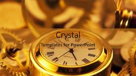  Presentation with gears gold - PPT theme with gold watches coins gears background and a gold colored foreground