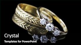  Presentation with wedding ring - Slide deck consisting of gold wedding and engagement ring background and a black colored foreground