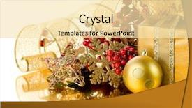  Presentation with gift - Beautiful slides featuring gold white - christmas gift backdrop and a blonde colored foreground