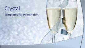  Presentation with new year card - PPT theme enhanced with blue sapphire wooden background useful background and a teal colored foreground.