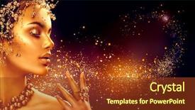  Presentation with jewelry gold - Beautiful presentation design featuring gold woman makeup golden skin backdrop and a tawny brown colored foreground
