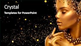  Presentation with black girl - PPT theme enhanced with gold woman skin beauty fashion background and a black colored foreground