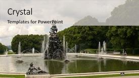  Presentation with castle - Cool new presentation theme with gold world germany - fountain by herrenchimsee castle ii backdrop and a light gray colored foreground