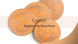  Presentation with ripple - Slide deck featuring golde ripple coins altcoins isolated on white background background and a yellow colored foreground
